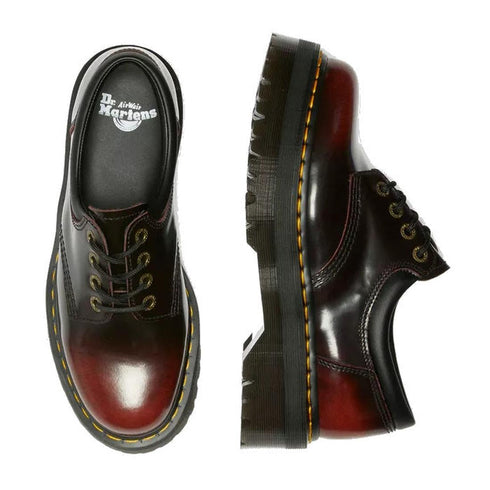 Dr Martens - 8053 Quad 4 Eye Shoe Cherry Red Arcadia Leather